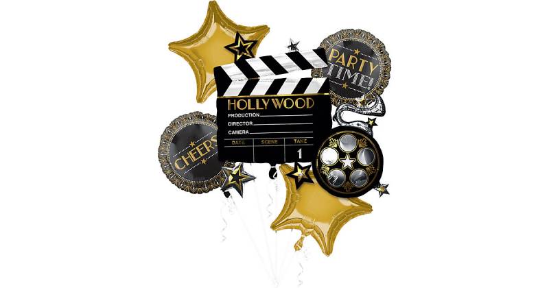 Folienballon-Bouquet Filmset Lights Camera Action, 5 Stück gold-kombi von Amscan