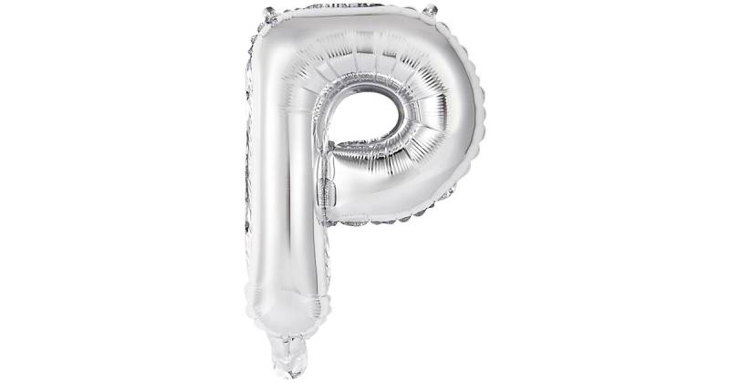 Folienballon Buchstabe P mini 34cm silber tropicalblau von Amscan