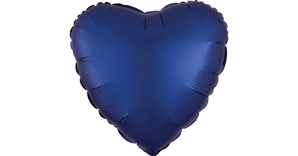 Folienballon Herz 43cm Seidenglanz marineblau von Amscan