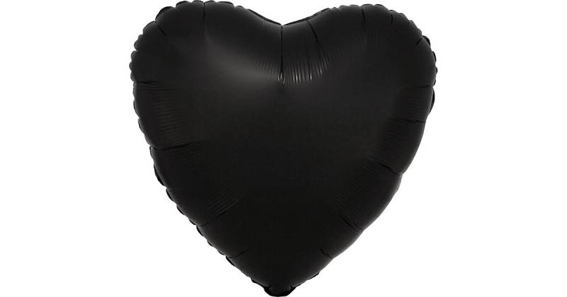 Folienballon Herz 43cm Seidenglanz schwarz von Amscan
