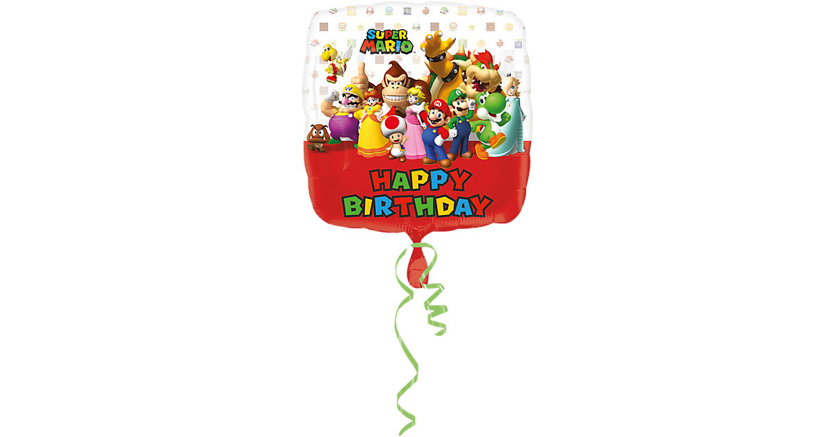 Folienballon Mario Bros Happy Birthday, viereckig bunt Modell 1 Folienballon Mario Bros Happy Birthday, viereckig bunt Modell 1 von Amscan