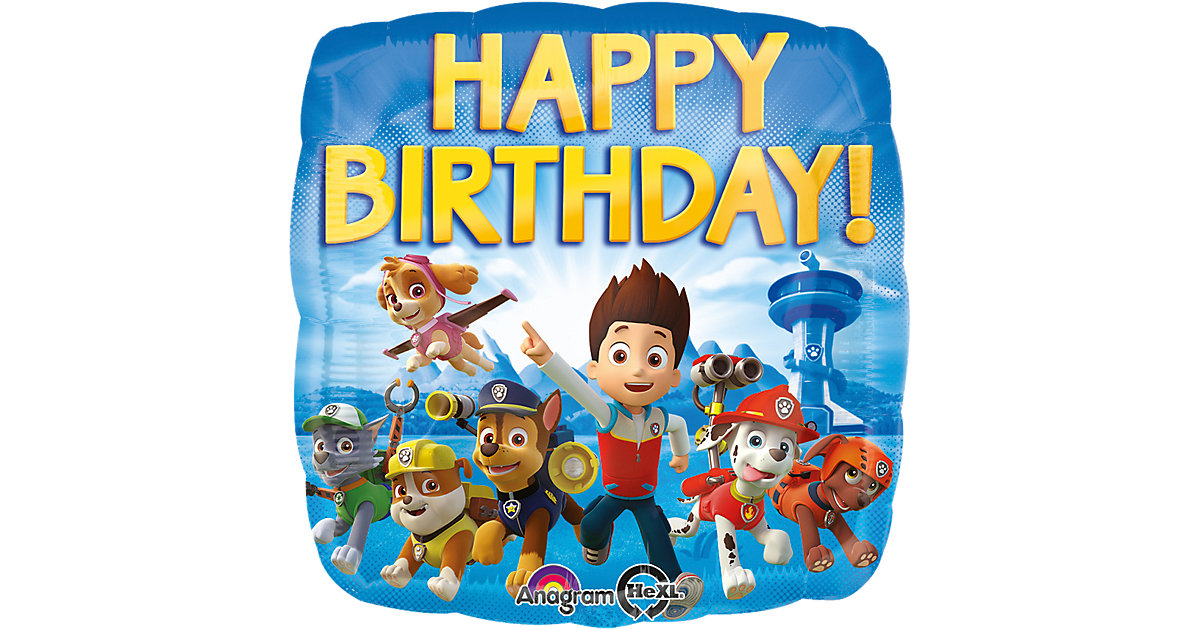 Folienballon PAW Patrol Happy Birthday, viereckig blau/gelb Folienballon PAW Patrol Happy Birthday, viereckig blau/gelb von Amscan