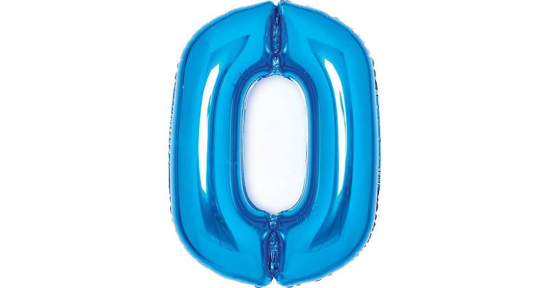 Folienballon Zahl 0 medium 63x85cm blau blau Modell 1 von Amscan