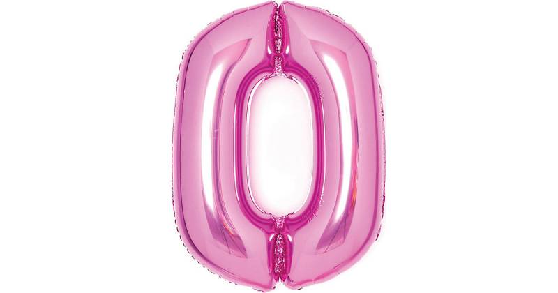Folienballon Zahl 0 medium 63x85cm pink pink Modell 1 von Amscan
