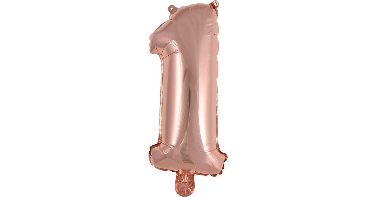 Folienballon Zahl 1 mini 35cm roségold rot Folienballon Zahl 1 mini 35cm roségold rot von Amscan