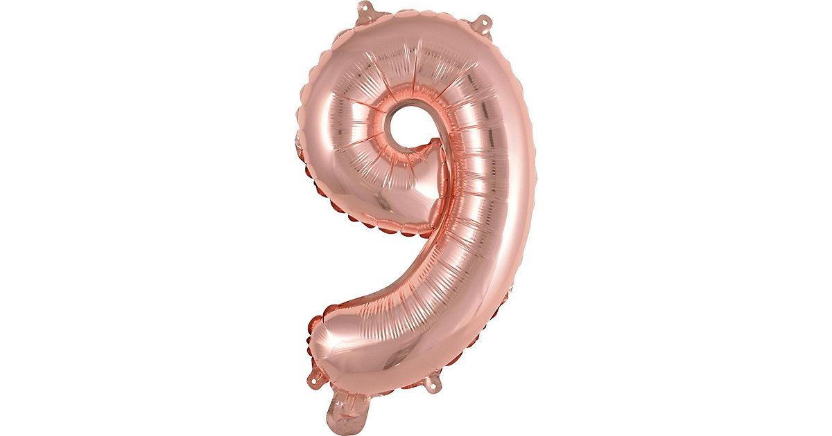 Folienballon Zahl 9 mini 35cm roségold rosa Folienballon Zahl 9 mini 35cm roségold rosa von Amscan