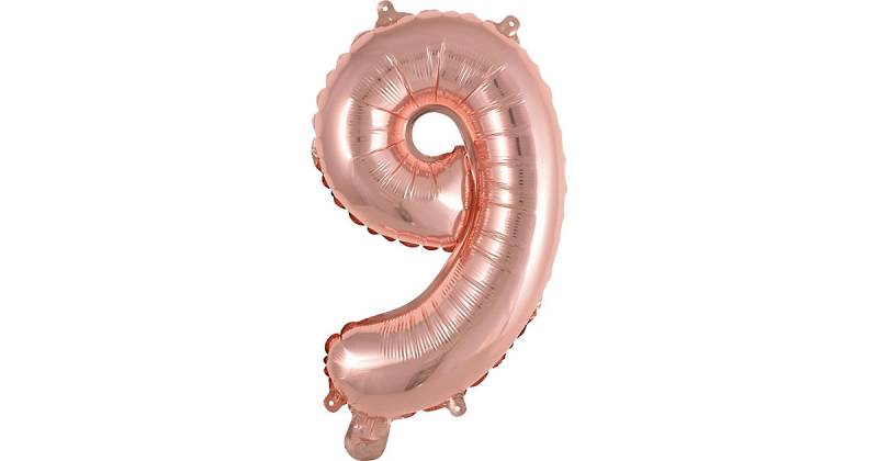 Folienballon Zahl 9 mini 35cm roségold rosa von Amscan