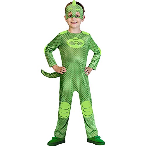 Amscan 9902955 - Kinderkostüm PJ Masks Gecko, Jumpsuit und Maske, Pyjamahelden von amscan