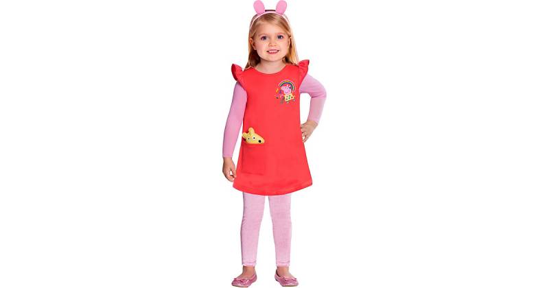 Kinderkostüm Peppa Dress 2-3 Jahre rosa/rot Gr. 92/98 Mädchen Kleinkinder von Amscan