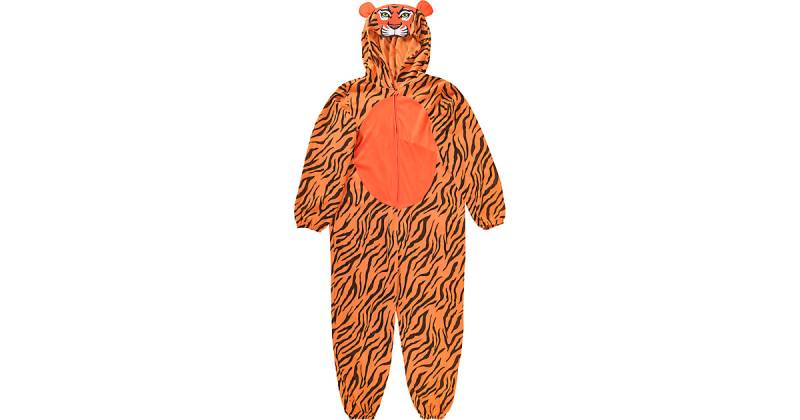 Kinderkostüm Tiger Onesie Alter 8-10 Jahre schwarz/gelb Gr. 128/140 von Amscan