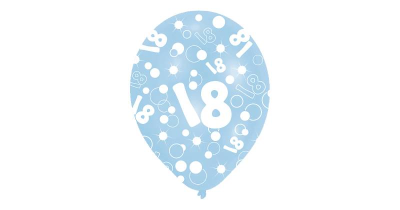 Latexballons 18, 6 Stück hellblau von Amscan
