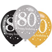 Latexballons 80. Geburtstag, 6er Pack, 27,5cm Latexballons 80. Geburtstag, 6er Pack, 27,5cm von Amscan