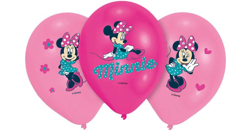 Latexballons Minnie 27,5 cm, 6 Stück rosa/pink von Amscan