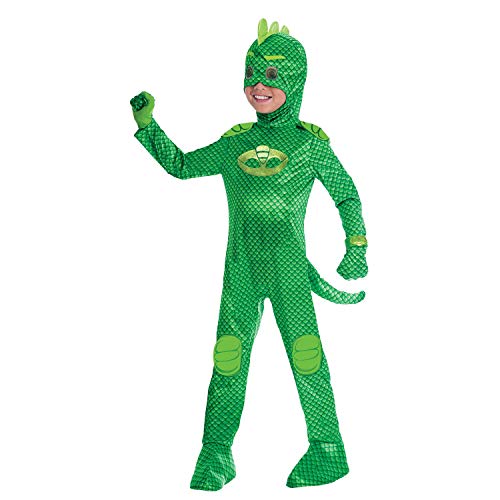 Fancy Me Jungen Mädchen Offiziell Pyjama Masken Grün Gekko Tv 4 Stück Kostüm Kleid Outfit 3-8 Jahre - Grün, 7-8 Years von Fancy Me