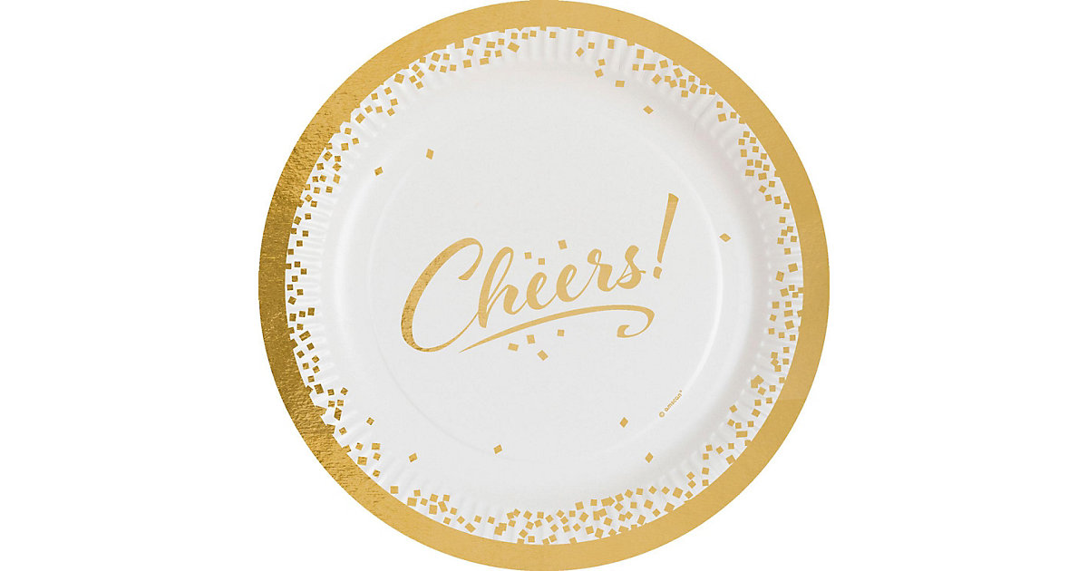 Pappteller Cheers Golden Wishes D23cm 8er bunt Modell 4 Pappteller Cheers Golden Wishes D23cm 8er bunt Modell 4 von Amscan