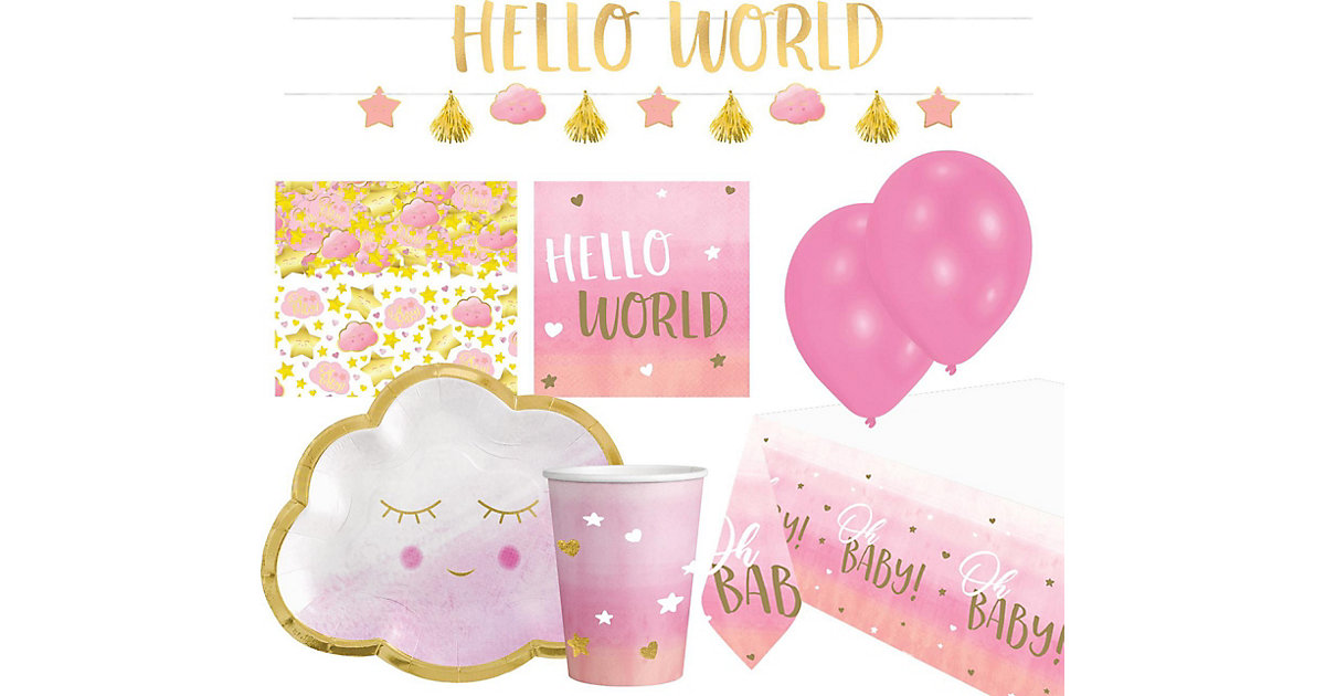 Partyset Oh Baby Girl 46-tgl. rosa Partyset Oh Baby Girl 46-tgl. rosa von Amscan