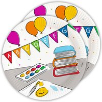 Partyteller "Einschulung" im 8er Pack, Pappe, Ø 23cm Partyteller "Einschulung" im 8er Pack, Pappe, Ø 23cm von Amscan