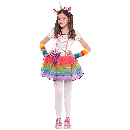 amscan 842747-55 Einhorn Regenbogen Kleid mit Stirnband und Wärmers-Alter 8-10 Jahre-1 PC von amscan