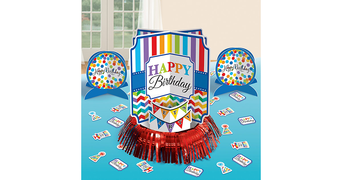 Tischdeko-Set Bright Birthday, 23-tlg. mehrfarbig von Amscan