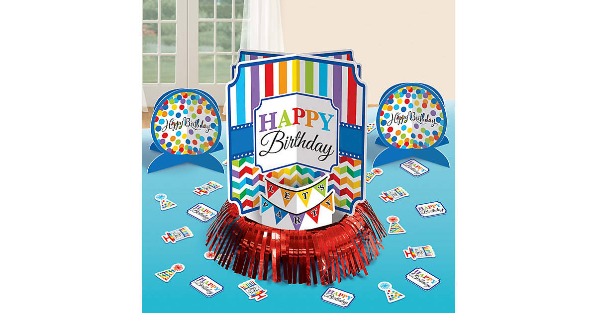 Tischdeko-Set Bright Birthday, 23-tlg. mehrfarbig Tischdeko-Set Bright Birthday, 23-tlg. mehrfarbig von Amscan