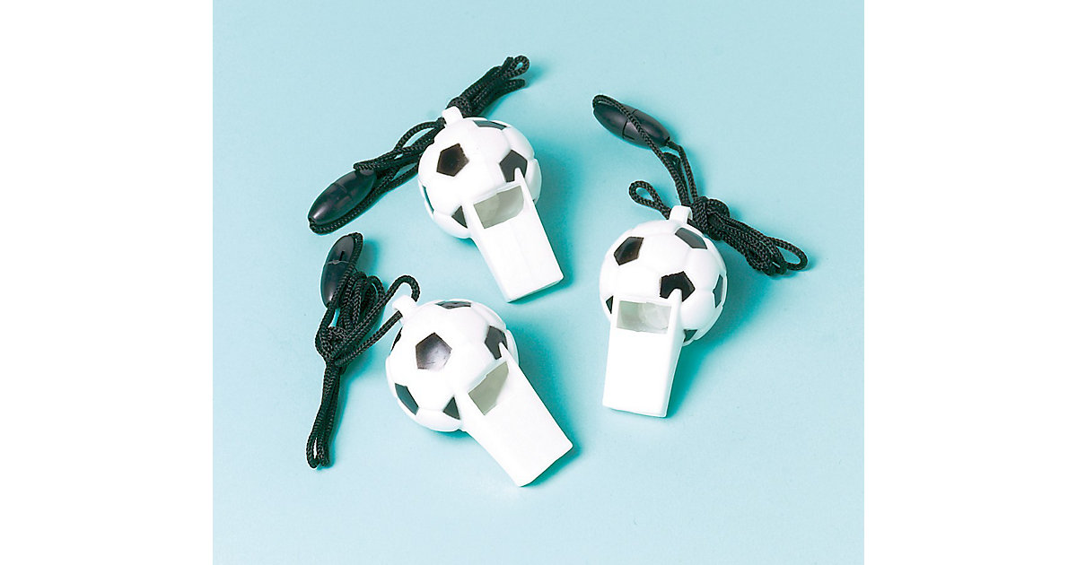 Trillerpfeifen Fußball, 12 Stück schwarz/weiß Trillerpfeifen Fußball, 12 Stück schwarz/weiß von Amscan