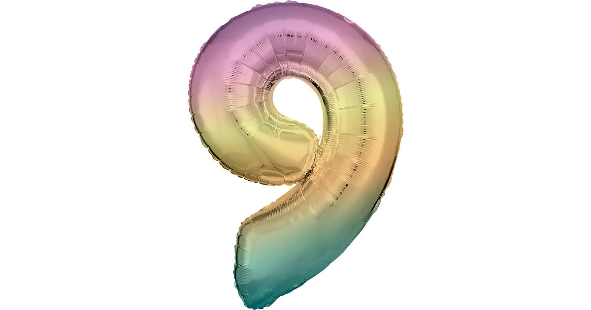 "Zahlenballon Regenbogen Pastel ""9""" "Zahlenballon Regenbogen Pastel ""9""" von Amscan