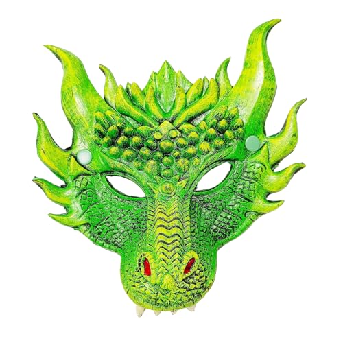 3D Drachenmaske PU-Schaumstoffmaske Halloween Party Kostüm Cosplay Maske für Erwachsene Männer Frauen Gruselige Tier Halbgesichtsmaske Tier Halbgesichtsmaske Füchse Maske Halloween Cosplay Kostüm von Amsixo