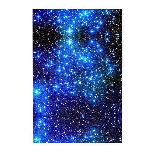 AmsoAn Puzzle, Im Dunkeln Leuchtendes Bild-Puzzle, Wiederverwendbar, Intelligenz-Puzzle, Lernspiele Für Erwachsene Und Jugendliche/Blue Shining Stars/1000Pcs von AmsoAn