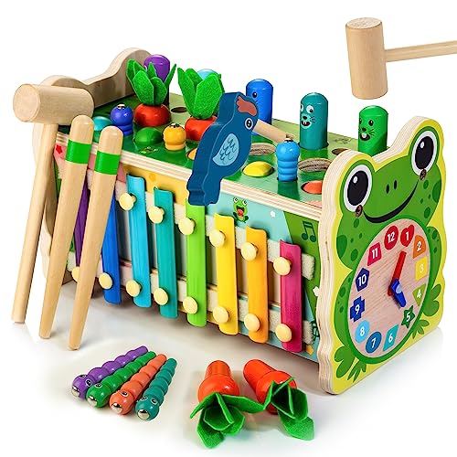 Amtreen Frosch Hämmerspielzeug Schlagzeug Musik Spielzeug Xylophon, Multifunktionale Spielzeugkiste, Montessori-Entwicklungsspielzeug für Kinder ab 3 4 5 Jahren Amtreen Frosch Hämmerspielzeug Schlagzeug Musik Spielzeug Xylophon, Multifunktionale Spielzeugkiste, Montessori-Entwicklungsspielzeug für Kinder ab 3 4 5 Jahren von Amtreen