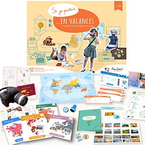 Amulette - Koffer SI Je Partais en Vacances – Lernspiel 6 bis 10 Jahre – 50 + Zubehör zum Spielen des Reisenden – Spielzeug Geschenk für Kinder Mädchen Jungen Reise VACA Amulette - Koffer SI Je Partais en Vacances – Lernspiel 6 bis 10 Jahre – 50 + Zubehör zum Spielen des Reisenden – Spielzeug Geschenk für Kinder Mädchen Jungen Reise VACA von Amulette