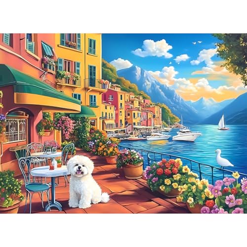 Puzzle 500 Teile für Kinder Erwachsene Senioren, Bichon Frisé Blume Möwe Puzzles 500 Teile, staubfreie Landschaft Erwachsene Puzzle, herausforderndes Puzzle Tolles Geschenk für Familie Freunde Puzzle 500 Teile für Kinder Erwachsene Senioren, Bichon Frisé Blume Möwe Puzzles 500 Teile, staubfreie Landschaft Erwachsene Puzzle, herausforderndes Puzzle Tolles Geschenk für Familie Freunde von Amusding