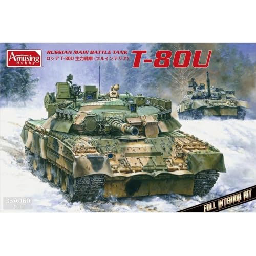 Amusing Hobby 35A060 Russian Main Battle Tank T-80U Full Interior Maßstab 1:35 Modellbau Plastikbausatz von Amusing Hobby