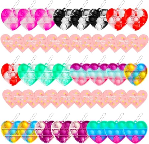 Valentinstagsgeschenke für Kinder, 24 Mini-Pop-Blasen, Großpackung mit Schlüsselanhänger, Stressabbau, sensorisches Fidget-Pack für Kinder, Schule, Klasse, Klassenzimmer, Valentinstag, Karten Valentinstagsgeschenke für Kinder, 24 Mini-Pop-Blasen, Großpackung mit Schlüsselanhänger, Stressabbau, sensorisches Fidget-Pack für Kinder, Schule, Klasse, Klassenzimmer, Valentinstag, Karten von Amyang