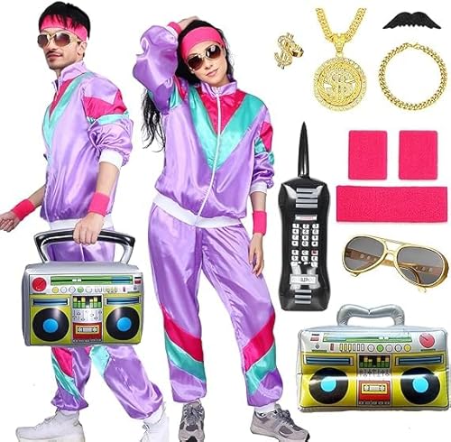 Amycute 80er Jahre Outfit Herren Damen, 80er Trainingsanzug, Jogginganzug 80er Jahre, 80er Jahre Accessoires, Faschingskostüme, Karneval kostüm für 80er 90er Jahre Themenparty. Amycute 80er Jahre Outfit Herren Damen, 80er Trainingsanzug, Jogginganzug 80er Jahre, 80er Jahre Accessoires, Faschingskostüme, Karneval kostüm für 80er 90er Jahre Themenparty. von Amycute