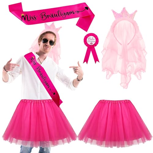 Amycute JGA Männer Kostüm, Junggesellenabschied Tütü Herren, Accessoires, Outfit Party Zubehör Hochzeit Deko (Style A) von Amycute