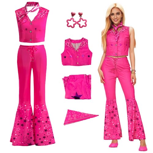 Amycute Karneval Outfit Damen, Party Kostüm Damen Mädchen, 80er Jahre Outfit Damen, Cowgirl Kostüm, Hippie Kostüm Damen, Karneval kostüm für 60er 80er 70er 90er Jahre Themenparty. (Erwachsene, XL) von Amycute