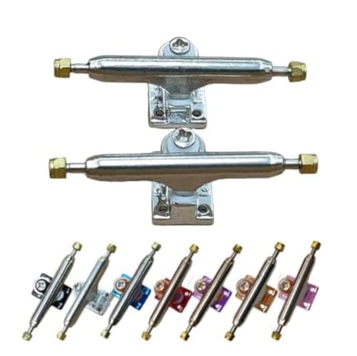 Leefai Pro Fingerboard Trucks (Achsen) 34mm G3 Inverted Style- Pro Mini Finger Skateboard Truck with Single Axles and Pivot Cups-7 Baseplate Color (Silber, 34 mm) von Leefai