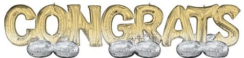 AirLoonz Gold Congrats Ballonsphrase Yard Dekorationsset | 1 ct von Anagram