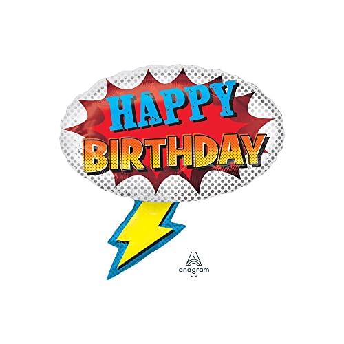 Palloncino Anagram Super Hero Happy Birthday 27x26. 1pz von Anagram