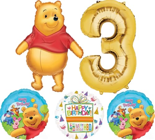 Winnie Puuh 3. Geburtstag Party Supplies Folienballon Blumenstrauß Dekorationen von Anagram