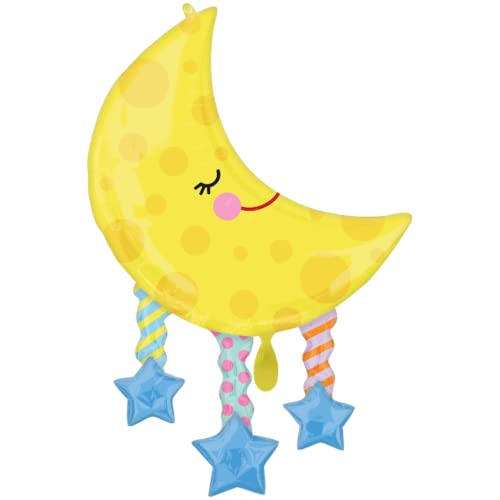 amscan Ballon Mond und Sterne Folie gelb von Anagram