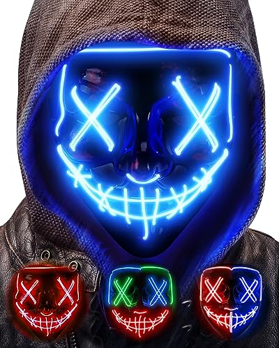 AnanBros Halloween Maske, LED Maske im Dunkeln Leuchtend, 3 Beleuchtungsmodi für Kostümspiele Cosplays Feste und Partys AnanBros Halloween Maske, LED Maske im Dunkeln Leuchtend, 3 Beleuchtungsmodi für Kostümspiele Cosplays Feste und Partys von AnanBros