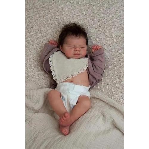 Anano 18 Zoll Reborn Baby Vollsilikon Lebensecht Silikon Puppen Baby Wie Echt, Silikon Puppen Babies Wie Echt, Ganzkörper Silikone Puppeen, Reborn Babies Vollsilikon Neugeborene von Anano