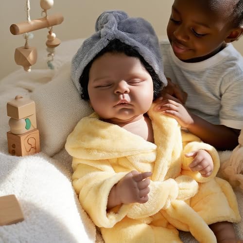 Anano 20" Afroamerikanische Bi-Racial Reborn Baby-Puppe – Vollsilikon-Mischlings-Baby Mit Bademantel & Haube – Lebensechte Babypuppen Mit Locken Anano 20" Afroamerikanische Bi-Racial Reborn Baby-Puppe – Vollsilikon-Mischlings-Baby Mit Bademantel & Haube – Lebensechte Babypuppen Mit Locken von Anano