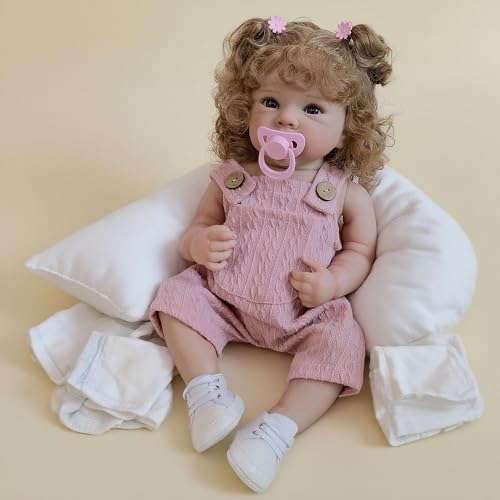 Anano 45 cm Reborn Baby Vollsilikon Lebensechte Babypuppen Mädchen - wasserdichte Vollsilikon Newborn Baby Puppe Mit Kleidung Und Schuhen, Ideal Für Weihnachten & Geburtstage von Anano