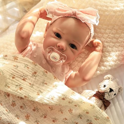 Anano 45 cm realistische Reborn-Puppen Mädchen Bettie – 45 cm voller Silikon-Vinyl-Körper, lebensechte Babypuppe, weich, handgefertigt, beweglich, für Neugeborene, Kleinkinder, Puppen, echte Anano 45 cm realistische Reborn-Puppen Mädchen Bettie – 45 cm voller Silikon-Vinyl-Körper, lebensechte Babypuppe, weich, handgefertigt, beweglich, für Neugeborene, Kleinkinder, Puppen, echte von Anano