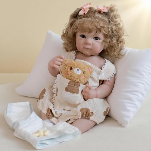 Anano 45cm Realistische Reborn Babypuppe Mädchen Vollsilikon Körper Mit Eingepflanztem Blonden Haar, Lebensechtes Babypuppen Mit Adern - Für Sammler Und Kinder Ab 3 Jahren Anano 45cm Realistische Reborn Babypuppe Mädchen Vollsilikon Körper Mit Eingepflanztem Blonden Haar, Lebensechtes Babypuppen Mit Adern - Für Sammler Und Kinder Ab 3 Jahren von Anano