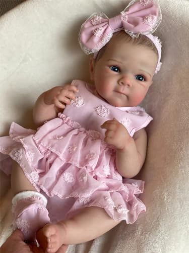 Anano 45cm Reborn Baby Vollsilikon Lebensecht Babypuppen Wie Echte Puppe Reborn Toddler Vollsilikon Baby Mädchen Für Kinder von Anano