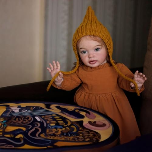 Anano 66 cm große Reborn-Baby-Mädchen-Puppe, realistische Pippa-Puppe, lebensechte Babypuppen, echte Babys, Kleinkind-Puppe, die echt aussehender weicher Stoffkörper mit Haaren für Kinder von Anano