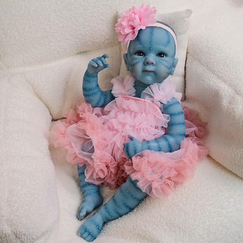 Anano Hyperrealistische Reborn Baby Vollsilikon Lebensecht Babypuppen Wie Echt Avatar Silikonpuppe Mit Leuchtender Haut in Verschiedenen Größen Und Modellen (18"-YQ-SILIKON-MÄDCHEN-ROSA) von Anano